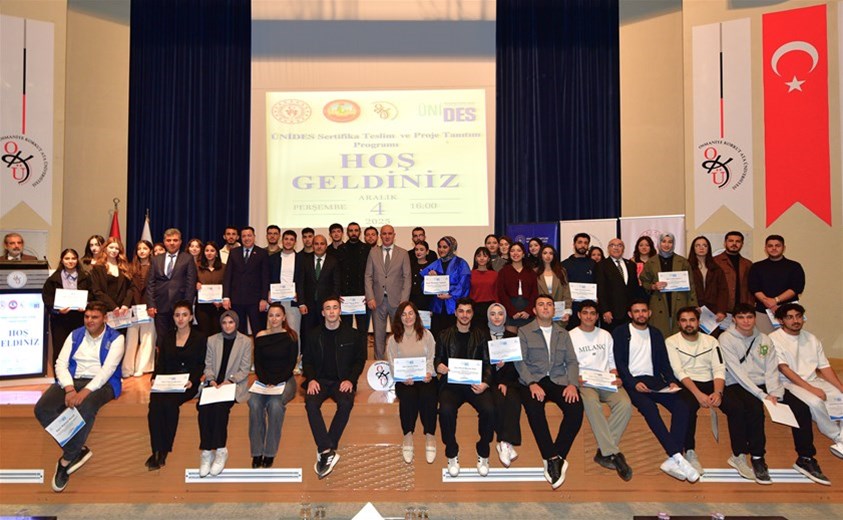 ÜNİDES SERTİFİKA TÖRENİ VE PROJE TANITIMI OKÜ’DE YAPILDI